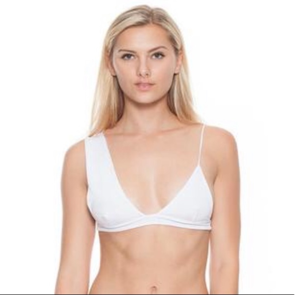 Slate swim sculpt white asymmetrical  bikini top
